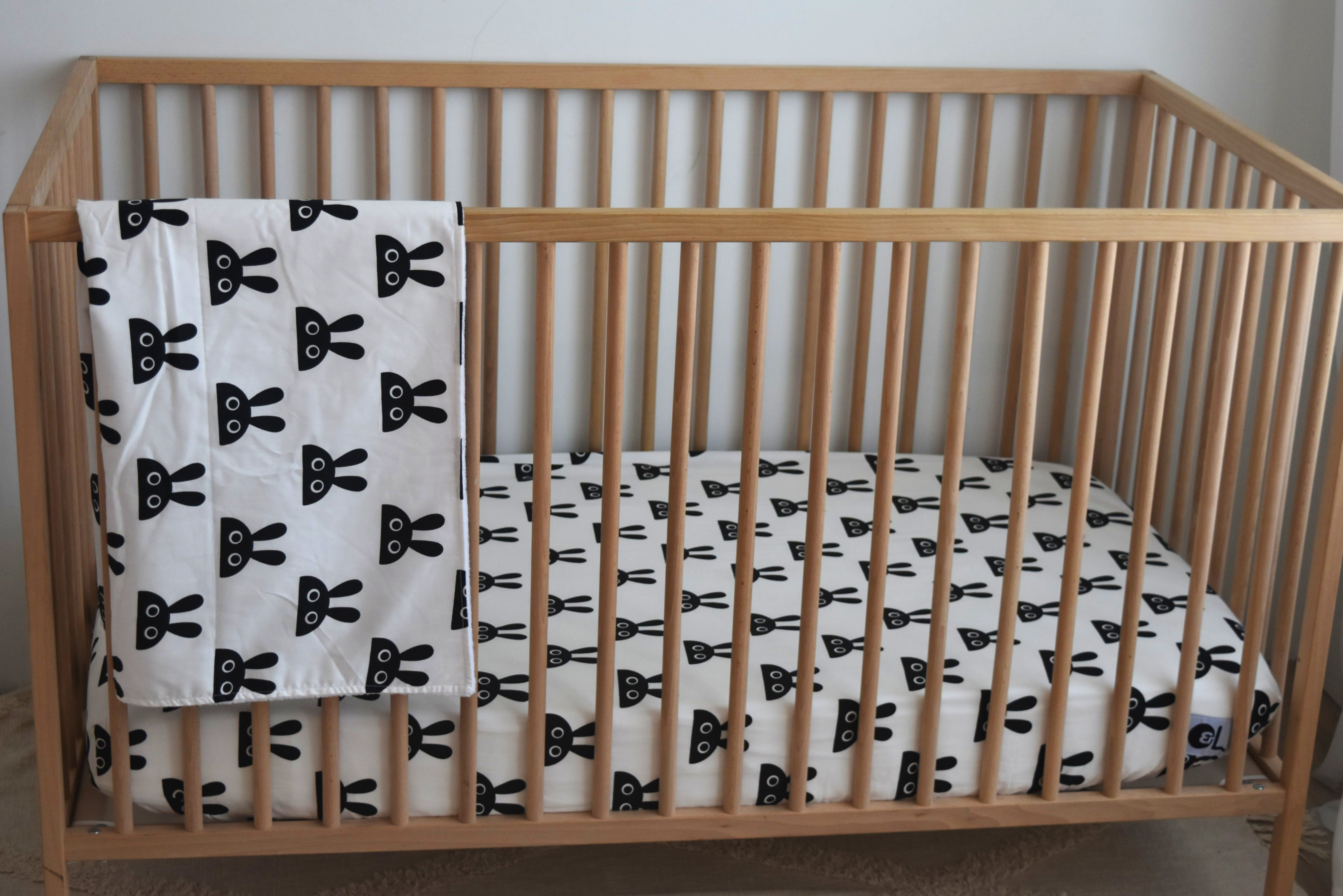 BUNNIES Rabbit Print Baby Pad Covers , Bedding Sets , Crib Sets